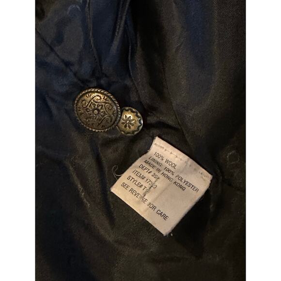 VTG Icelandic Designs 100% Wool Floral Embroidered Jacket Burgundy/Black Size S - Picture 8 of 8